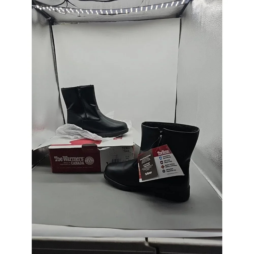 TOE WARMERS of CANADA MEN'S‎ TRACK WATERPROOF LEATHER  ZIP 11.5 New